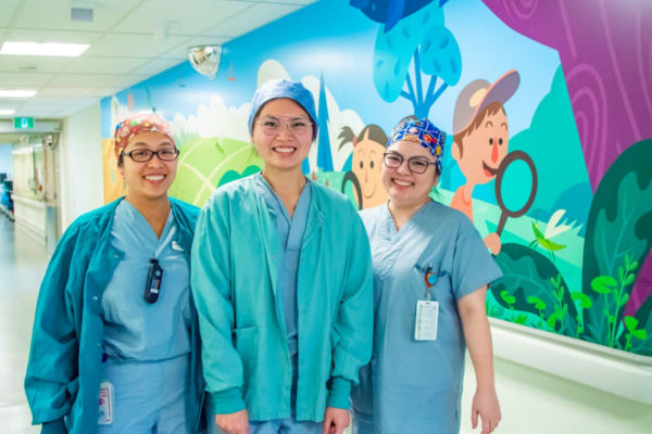 Provincial health service authority nurses smiling in scrubs