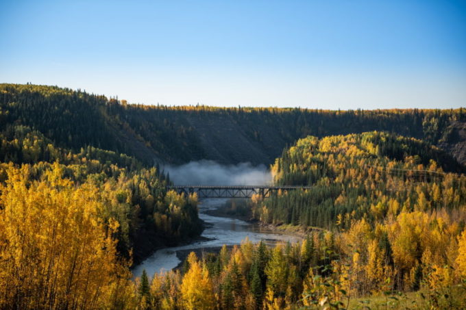 Hero Image Misty river and a bridge crossing in BC